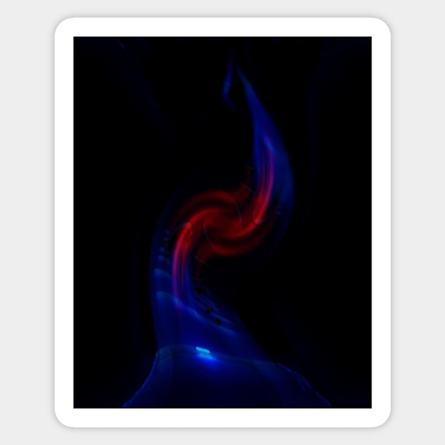 Digital collage and special processing. Source of energy. Sci-fi. Red and blue. Sticker by 234TeeUser234